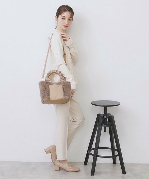 index / インデックス トートバッグ | フリルハンドル フェイクファーミドルトートバッグ | 詳細5