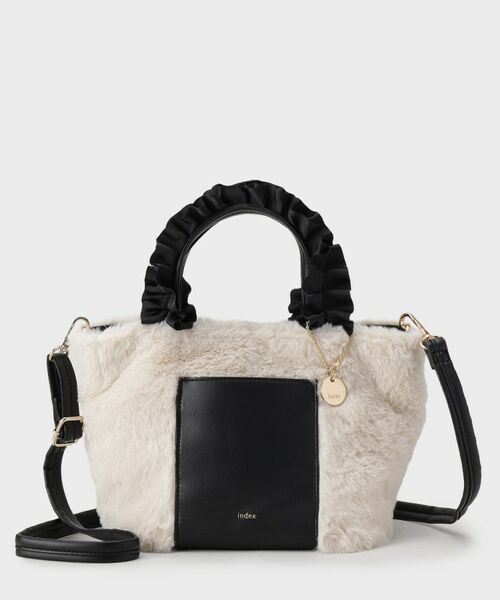 index / インデックス トートバッグ | フリルハンドル フェイクファーミドルトートバッグ | 詳細9