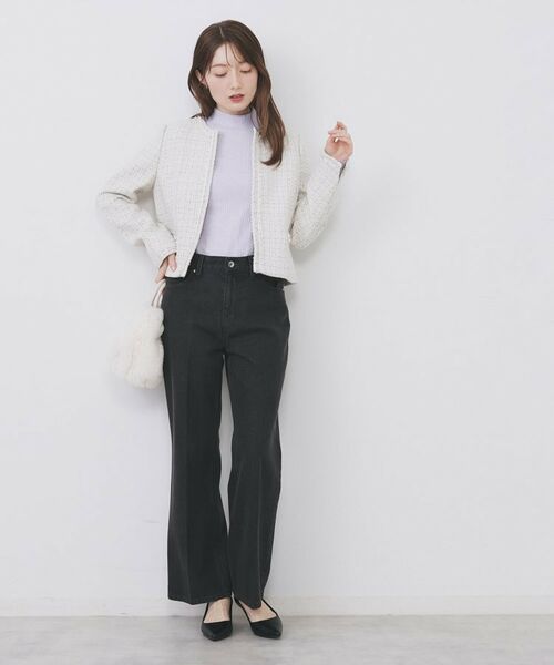 index / インデックス ノーカラージャケット | ≪通勤・セレモニー/セットアップ対応≫ノーカラーツイードジャケット【洗濯機OK】 | 詳細14