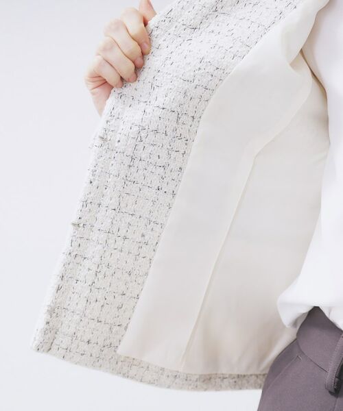 index / インデックス ノーカラージャケット | ≪通勤・セレモニー/セットアップ対応≫ノーカラーツイードジャケット【洗濯機OK】 | 詳細17
