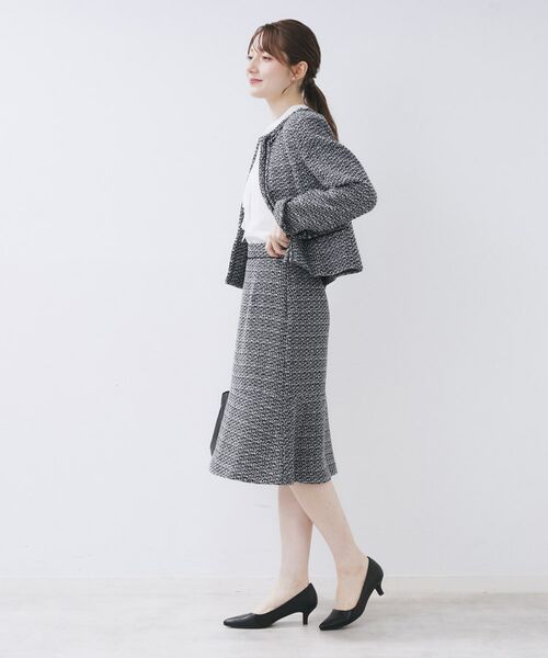 index / インデックス ノーカラージャケット | ≪通勤・セレモニー/セットアップ対応≫ノーカラーツイードジャケット【洗濯機OK】 | 詳細21