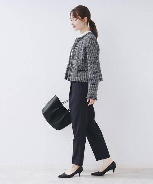 index / インデックス ノーカラージャケット | ≪通勤・セレモニー/セットアップ対応≫ノーカラーツイードジャケット【洗濯機OK】 | 詳細23