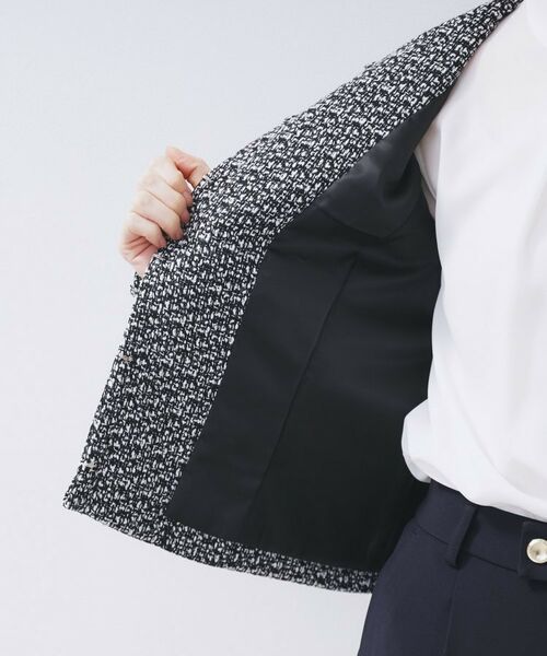 index / インデックス ノーカラージャケット | ≪通勤・セレモニー/セットアップ対応≫ノーカラーツイードジャケット【洗濯機OK】 | 詳細25