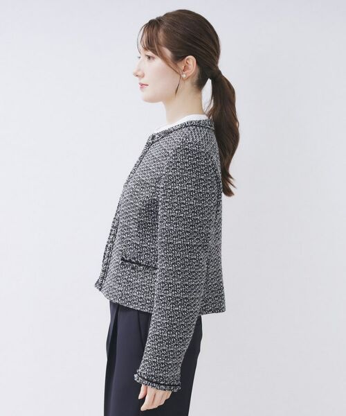 index / インデックス ノーカラージャケット | ≪通勤・セレモニー/セットアップ対応≫ノーカラーツイードジャケット【洗濯機OK】 | 詳細28