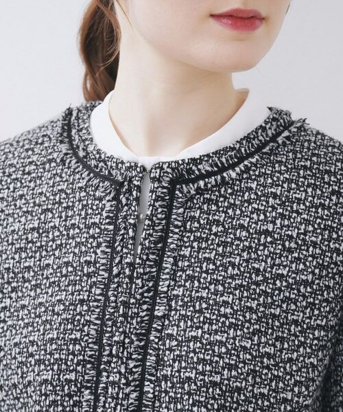 index / インデックス ノーカラージャケット | ≪通勤・セレモニー/セットアップ対応≫ノーカラーツイードジャケット【洗濯機OK】 | 詳細30