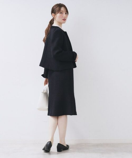 index / インデックス ノーカラージャケット | ≪通勤・セレモニー/セットアップ対応≫ノーカラーツイードジャケット【洗濯機OK】 | 詳細6