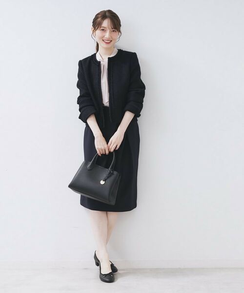 index / インデックス ノーカラージャケット | ≪通勤・セレモニー/セットアップ対応≫ノーカラーツイードジャケット【洗濯機OK】 | 詳細9