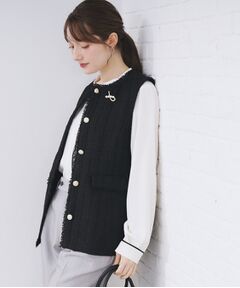 index / インデックス ベスト | ファンシーツイードペプラムジレ【洗える】