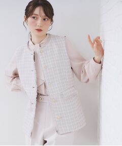 index / インデックス ベスト | ファンシーツイードペプラムジレ【洗える】