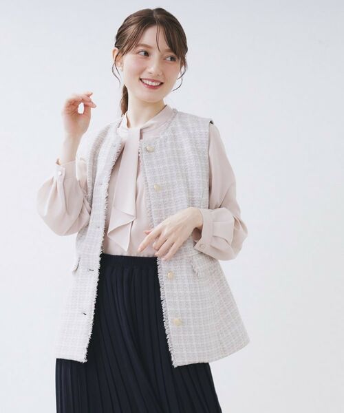 index / インデックス ベスト | ファンシーツイードペプラムジレ【洗える】 | 詳細11