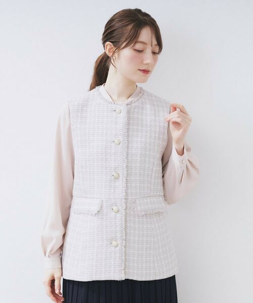 index / インデックス ベスト | ファンシーツイードペプラムジレ【洗える】 | 詳細16