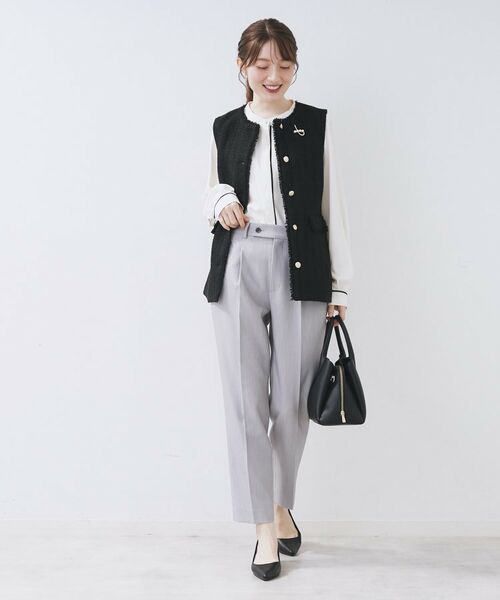 index / インデックス ベスト | ファンシーツイードペプラムジレ【洗える】 | 詳細3