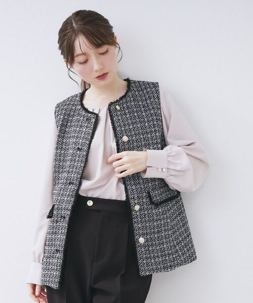 index / インデックス ベスト | ファンシーツイードペプラムジレ【洗える】 | 詳細6