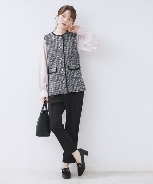 index / インデックス ベスト | ファンシーツイードペプラムジレ【洗える】 | 詳細8
