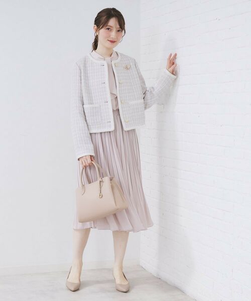 index / インデックス ノーカラージャケット | ファンシーツイードノーカラージャケット【洗える】 | 詳細13