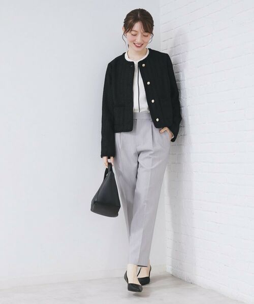 index / インデックス ノーカラージャケット | ファンシーツイードノーカラージャケット【洗える】 | 詳細2