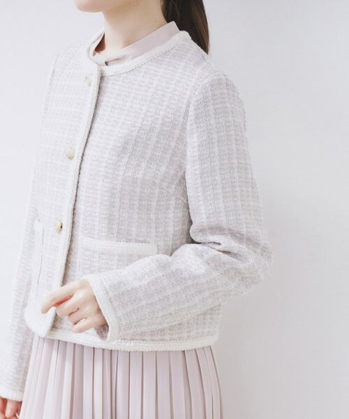 index / インデックス ノーカラージャケット | ファンシーツイードノーカラージャケット【洗える】 | 詳細20