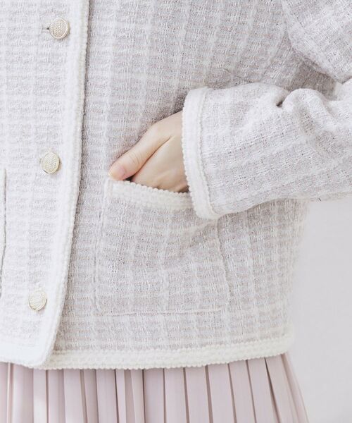 index / インデックス ノーカラージャケット | ファンシーツイードノーカラージャケット【洗える】 | 詳細21