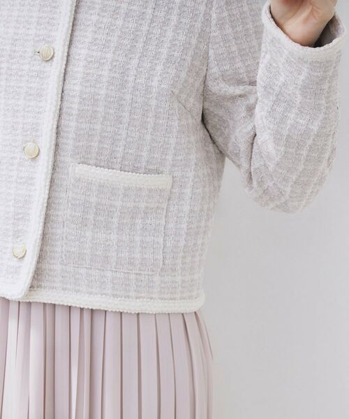 index / インデックス ノーカラージャケット | ファンシーツイードノーカラージャケット【洗える】 | 詳細22