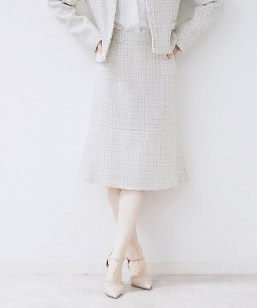 index / インデックス スカート | ≪通勤・セレモニー/セットアップ対応≫フレアツイードスカート【洗濯機OK】 | 詳細10