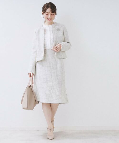 index / インデックス スカート | ≪通勤・セレモニー/セットアップ対応≫フレアツイードスカート【洗濯機OK】 | 詳細13