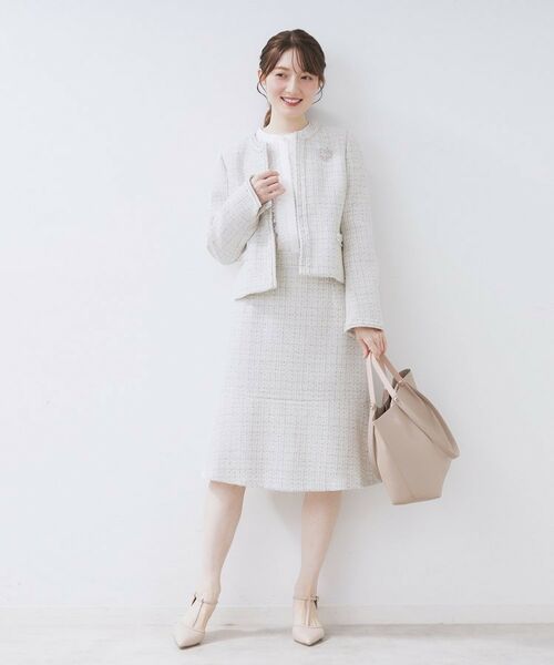 index / インデックス スカート | ≪通勤・セレモニー/セットアップ対応≫フレアツイードスカート【洗濯機OK】 | 詳細14