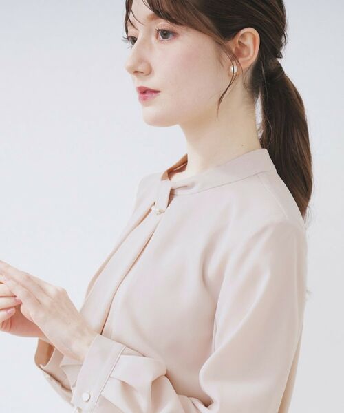 index / インデックス シャツ・ブラウス | ボウタイタックブラウス【洗濯機OK/防シワ】《XS~3L》 | 詳細11