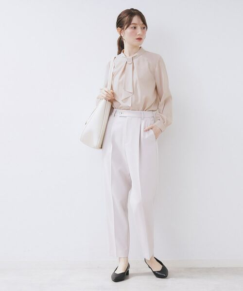 index / インデックス シャツ・ブラウス | ボウタイタックブラウス【洗濯機OK/防シワ】《XS~3L》 | 詳細12