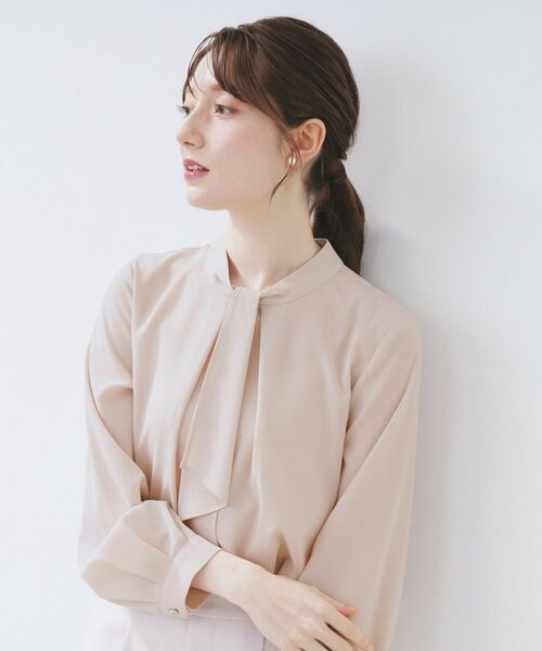 index / インデックス シャツ・ブラウス | ボウタイタックブラウス【洗濯機OK/防シワ】《XS~3L》 | 詳細13