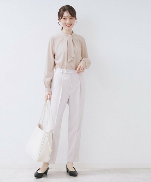 index / インデックス シャツ・ブラウス | ボウタイタックブラウス【洗濯機OK/防シワ】《XS~3L》 | 詳細14