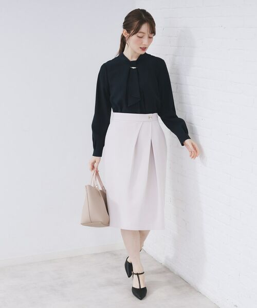 index / インデックス シャツ・ブラウス | ボウタイタックブラウス【洗濯機OK/防シワ】《XS~3L》 | 詳細18