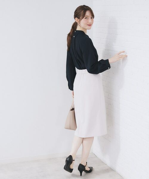 index / インデックス シャツ・ブラウス | ボウタイタックブラウス【洗濯機OK/防シワ】《XS~3L》 | 詳細19