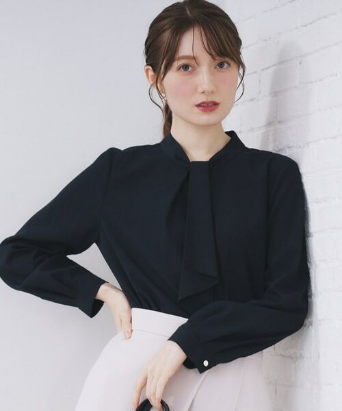 index / インデックス シャツ・ブラウス | ボウタイタックブラウス【洗濯機OK/防シワ】《XS~3L》 | 詳細20