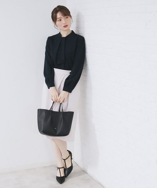 index / インデックス シャツ・ブラウス | ボウタイタックブラウス【洗濯機OK/防シワ】《XS~3L》 | 詳細21