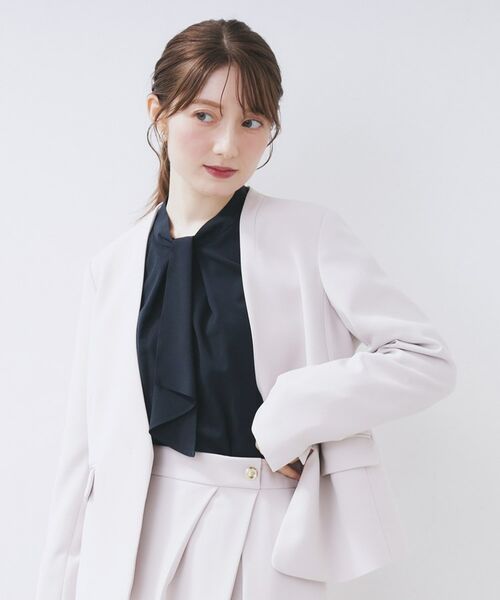 index / インデックス シャツ・ブラウス | ボウタイタックブラウス【洗濯機OK/防シワ】《XS~3L》 | 詳細22