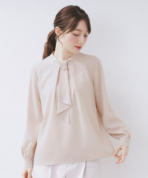 index / インデックス シャツ・ブラウス | ボウタイタックブラウス【洗濯機OK/防シワ】《XS~3L》 | 詳細25