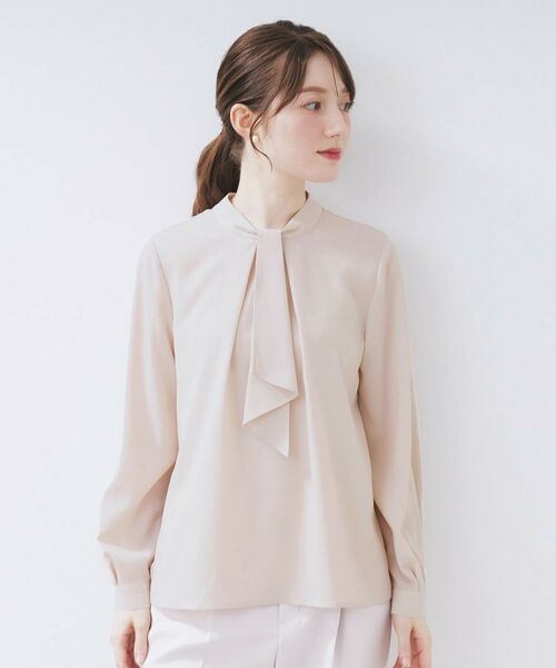 index / インデックス シャツ・ブラウス | ボウタイタックブラウス【洗濯機OK/防シワ】《XS~3L》 | 詳細28
