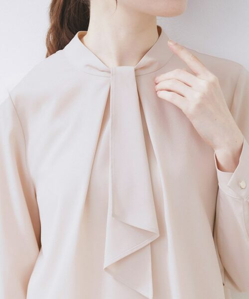 index / インデックス シャツ・ブラウス | ボウタイタックブラウス【洗濯機OK/防シワ】《XS~3L》 | 詳細30