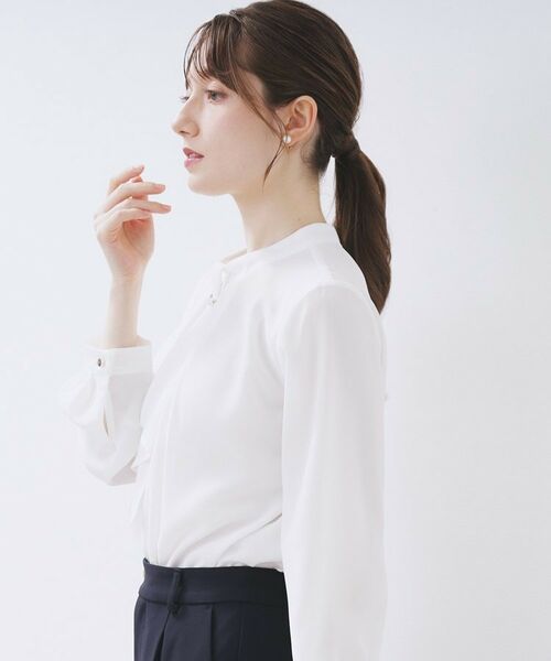 index / インデックス シャツ・ブラウス | ボウタイタックブラウス【洗濯機OK/防シワ】《XS~3L》 | 詳細5