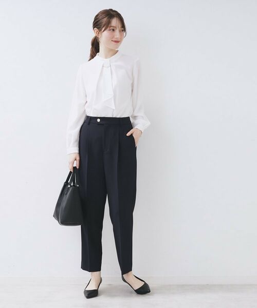 index / インデックス シャツ・ブラウス | ボウタイタックブラウス【洗濯機OK/防シワ】《XS~3L》 | 詳細6