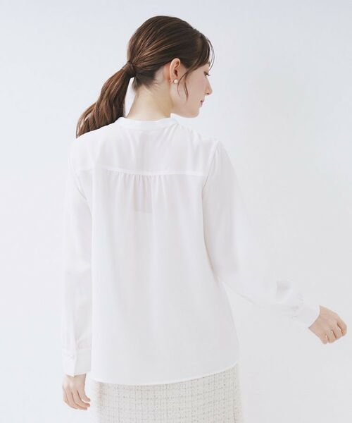index / インデックス シャツ・ブラウス | バンドカラーフリルブラウス【洗濯機OK/防シワ】 | 詳細11