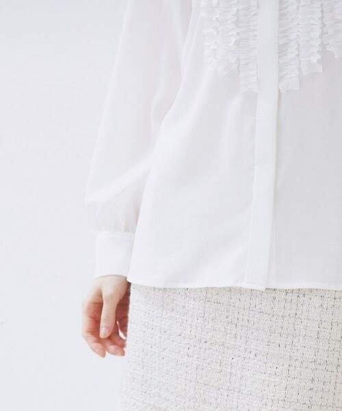 index / インデックス シャツ・ブラウス | バンドカラーフリルブラウス【洗濯機OK/防シワ】 | 詳細14