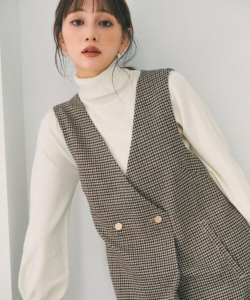 index / インデックス ニット・セーター | タートルネックタックパフスリーブニット【洗濯機OK】 | 詳細1