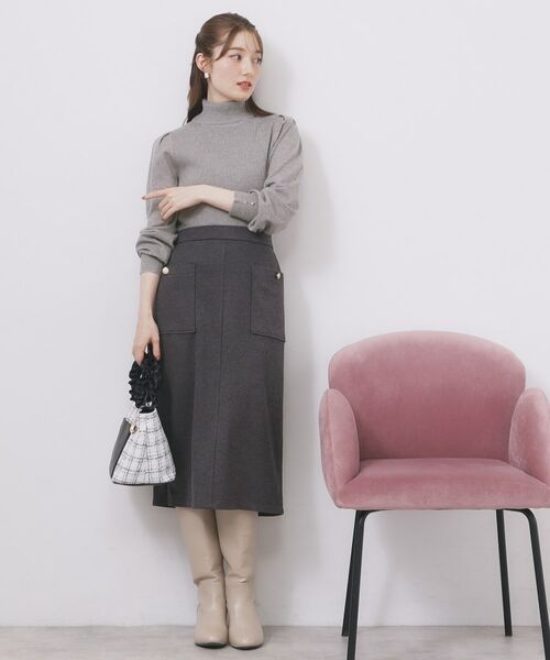 index / インデックス ニット・セーター | タートルネックタックパフスリーブニット【洗濯機OK】 | 詳細20