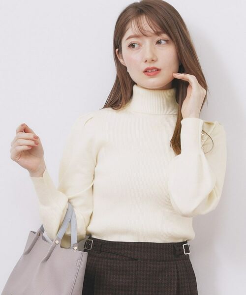 index / インデックス ニット・セーター | タートルネックタックパフスリーブニット【洗濯機OK】 | 詳細3