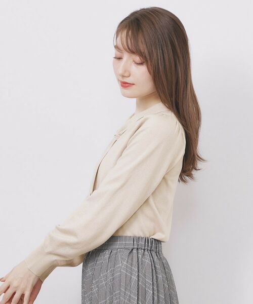 index / インデックス ニット・セーター | ゴールドパーツ付きボウタイニット【洗濯機OK】《10col/XS～LL》 | 詳細13