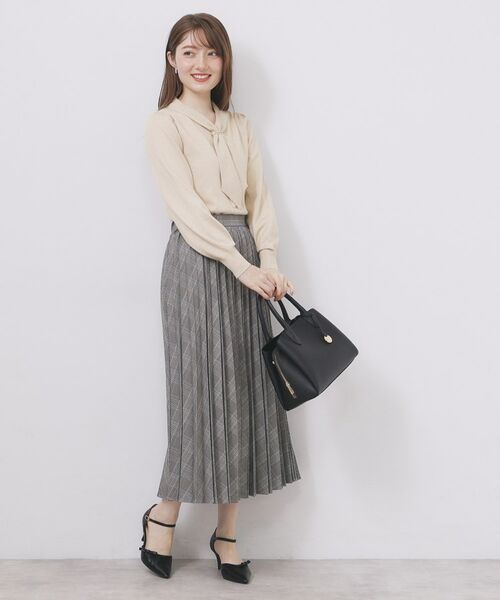 index / インデックス ニット・セーター | ゴールドパーツ付きボウタイニット【洗濯機OK】《10col/XS～LL》 | 詳細14