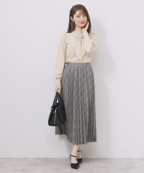 index / インデックス ニット・セーター | ゴールドパーツ付きボウタイニット【洗濯機OK】《10col/XS～LL》 | 詳細15