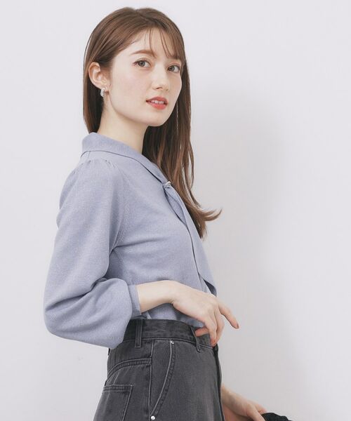 index / インデックス ニット・セーター | ゴールドパーツ付きボウタイニット【洗濯機OK】《10col/XS～LL》 | 詳細17