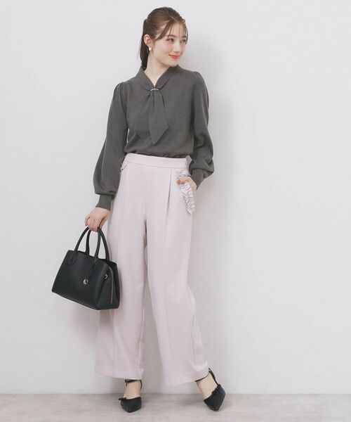 index / インデックス ニット・セーター | ゴールドパーツ付きボウタイニット【洗濯機OK】《10col/XS～LL》 | 詳細2